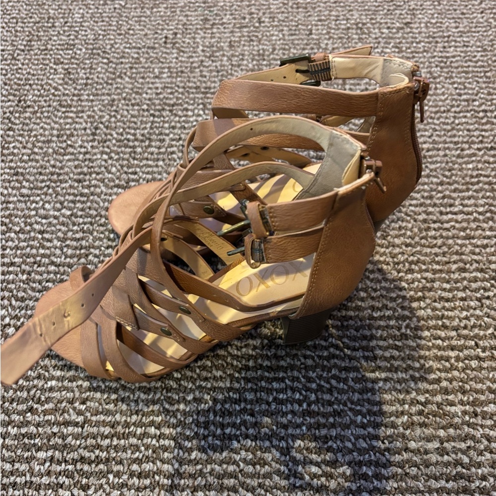 XOXO Tan Strappy Women's heels